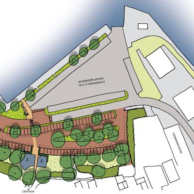 Schetsontwerp parkeerterrein jachthaven
